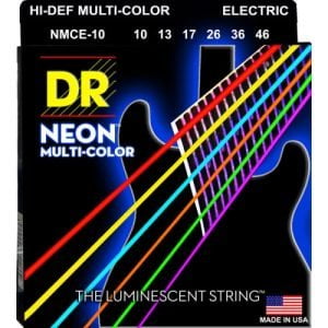 NMCE-10 - CORDE GUITARE ÉLECTRIQUE NEON MULTICOLORE 10-46