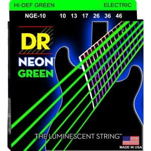 NGE-10 - CORDES GUITARE ÉLECTRIQUE NEON VERT 10-46