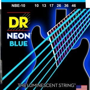 NBE-10 - CORDES GUITARE ÉLECTRIQUE NEON BLEU 10-46
