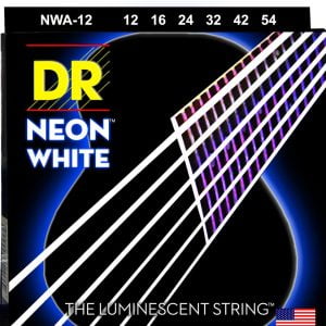 NWA-12 - CORDES GUITARE ACOUSTIQUE BLANCHE FLUORESCENTE